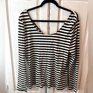 Black and white striped top